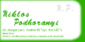 miklos podhoranyi business card
